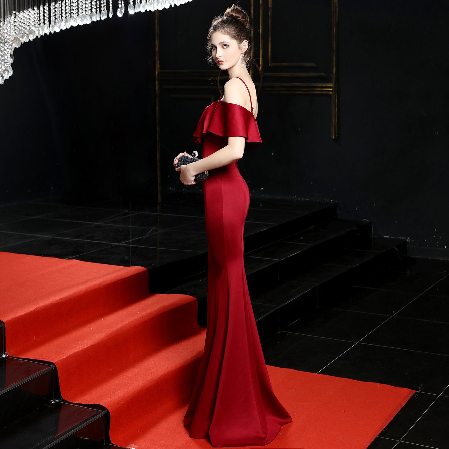 Off Shoulder Fishtail Gown | Bardot Dress for Women | noémi