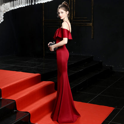 Off Shoulder Fishtail Gown | Bardot Dress for Women | noémi