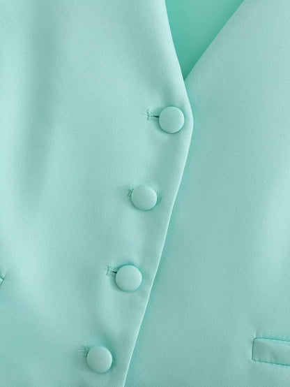 Double Breasted Short Cardigan Vest Shorts Set | noémi