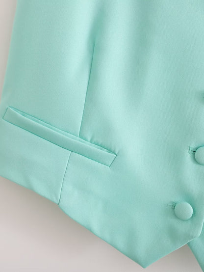 Double Breasted Short Cardigan Vest Shorts Set | noémi