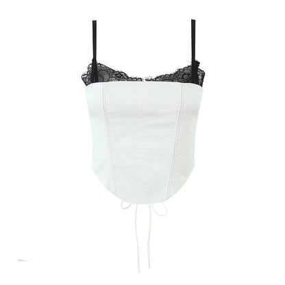 Womens Suit Lace Sling Dress with Pleated Split Skirt Built In Pants | noémi