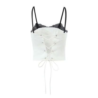 Womens Suit Lace Sling Dress with Pleated Split Skirt Built In Pants | noémi