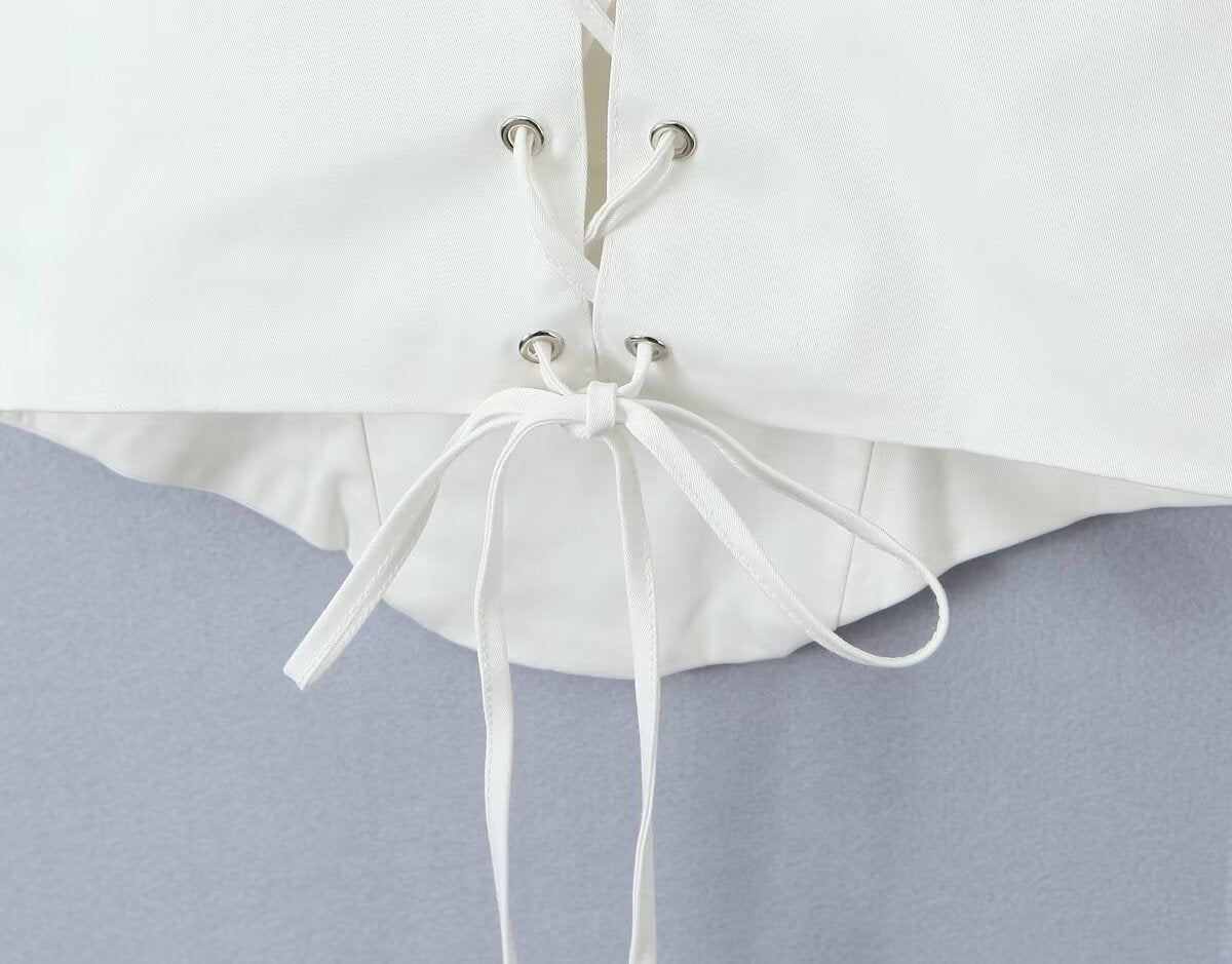 Womens Suit Lace Sling Dress with Pleated Split Skirt Built In Pants | noémi