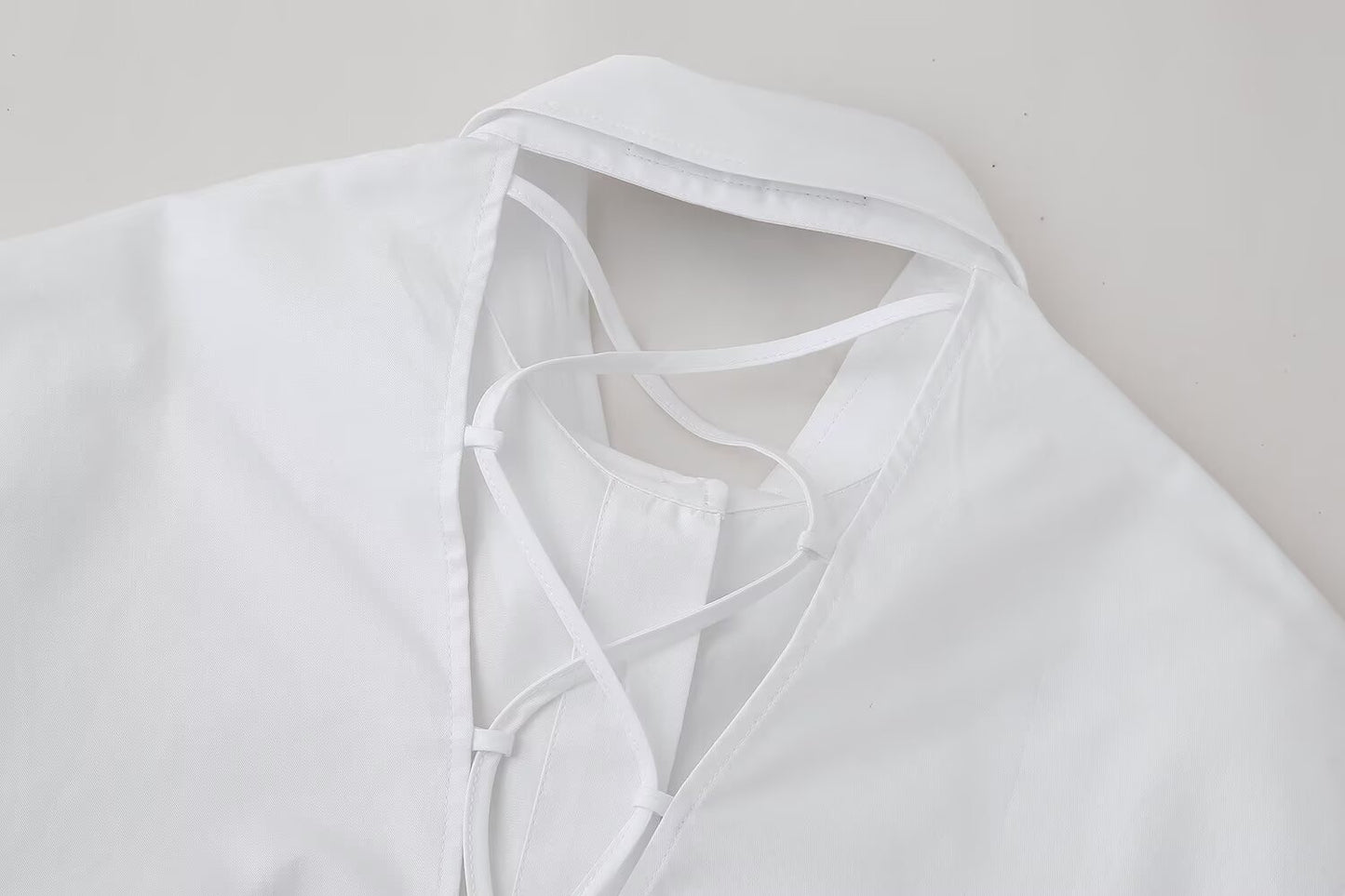 Womens Lace Up Back Short Sleeve Shirt | noémi