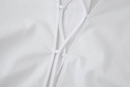 Womens Lace Up Back Short Sleeve Shirt | noémi