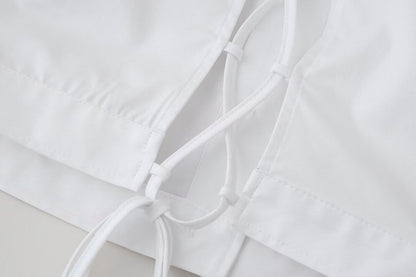 Womens Lace Up Back Short Sleeve Shirt | noémi