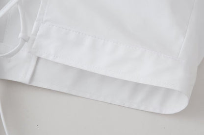 Womens Lace Up Back Short Sleeve Shirt | noémi