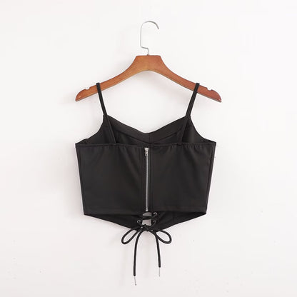 Knitted Drawstring Vest Top with Adjustable Fit and Minimal Design | noémi
