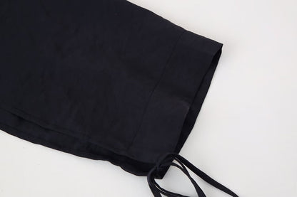 Bow Tie VNeck Draped Blouse | Cropped Long Sleeve Top | noémi