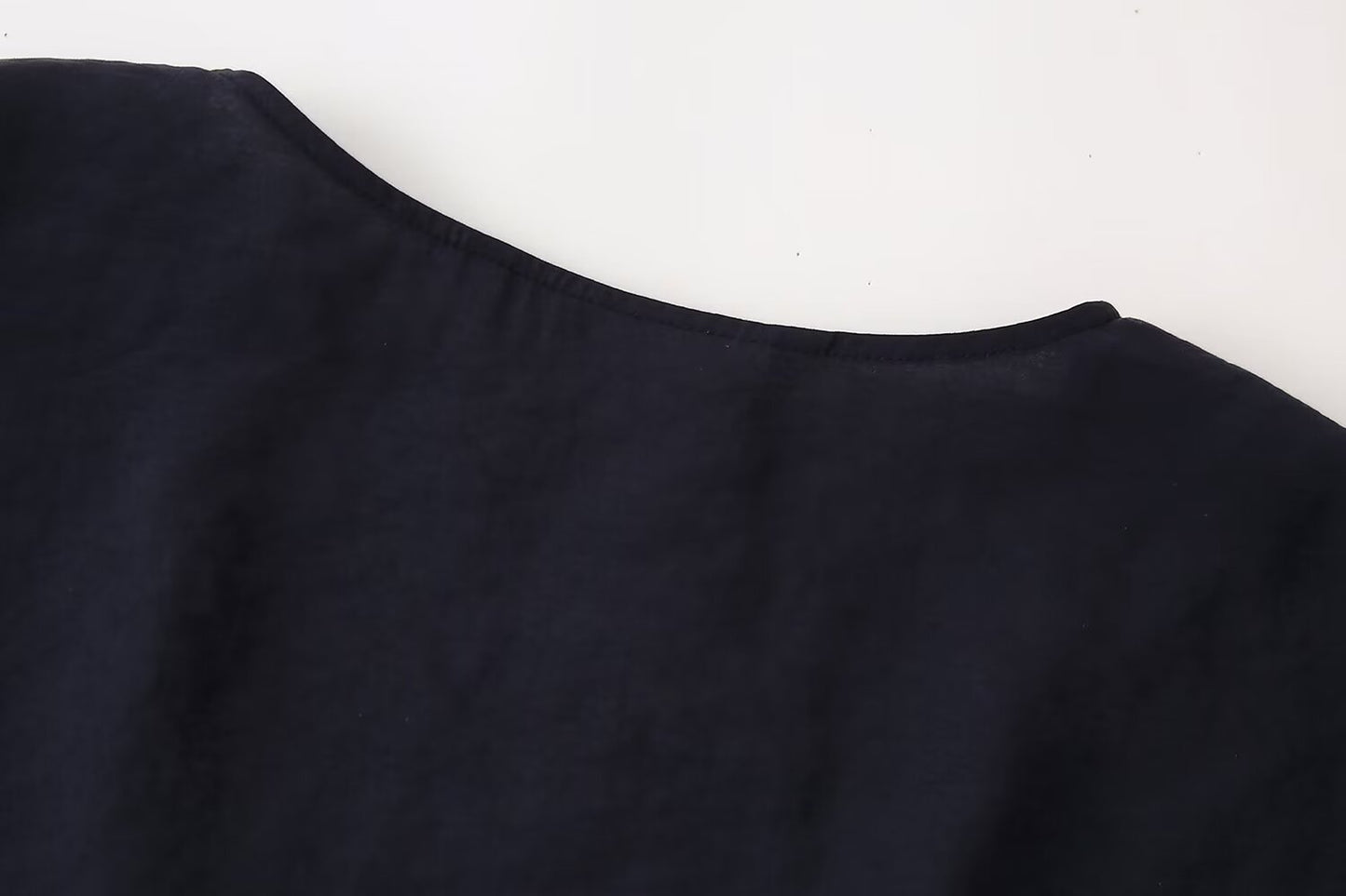 Bow Tie VNeck Draped Blouse | Cropped Long Sleeve Top | noémi