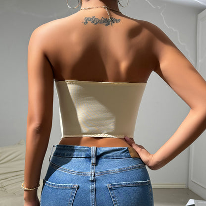 Strapless Corset Top | Cream Sculpted Bustier with Structured Boning | noémi
