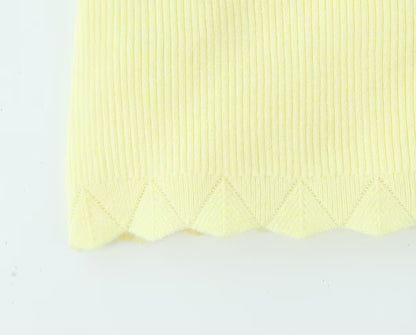 Knitted Three Piece Set | A Line Skirt Sheath Dress Hollow Out Black Cardigan with Flanged Wrap Chest Detail | noémi