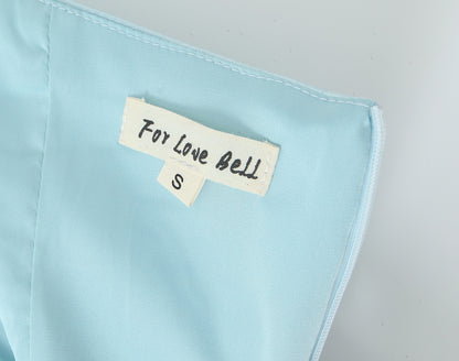 Ice Blue Satin Strapless Ruched Mini Dress | Bodycon Cocktail Party Dress | noémi