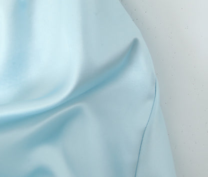 Ice Blue Satin Strapless Ruched Mini Dress | Bodycon Cocktail Party Dress | noémi