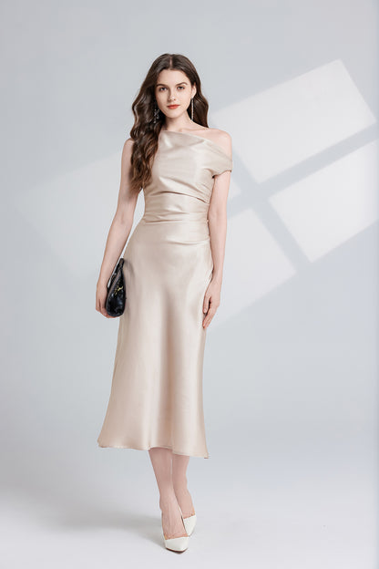 Womens Satin One Shoulder Dress | noémi