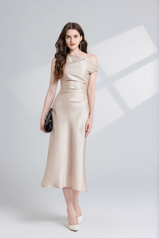Womens Satin One Shoulder Dress | noémi