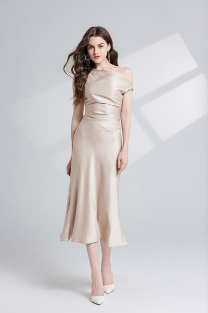 Womens Satin One Shoulder Dress | noémi