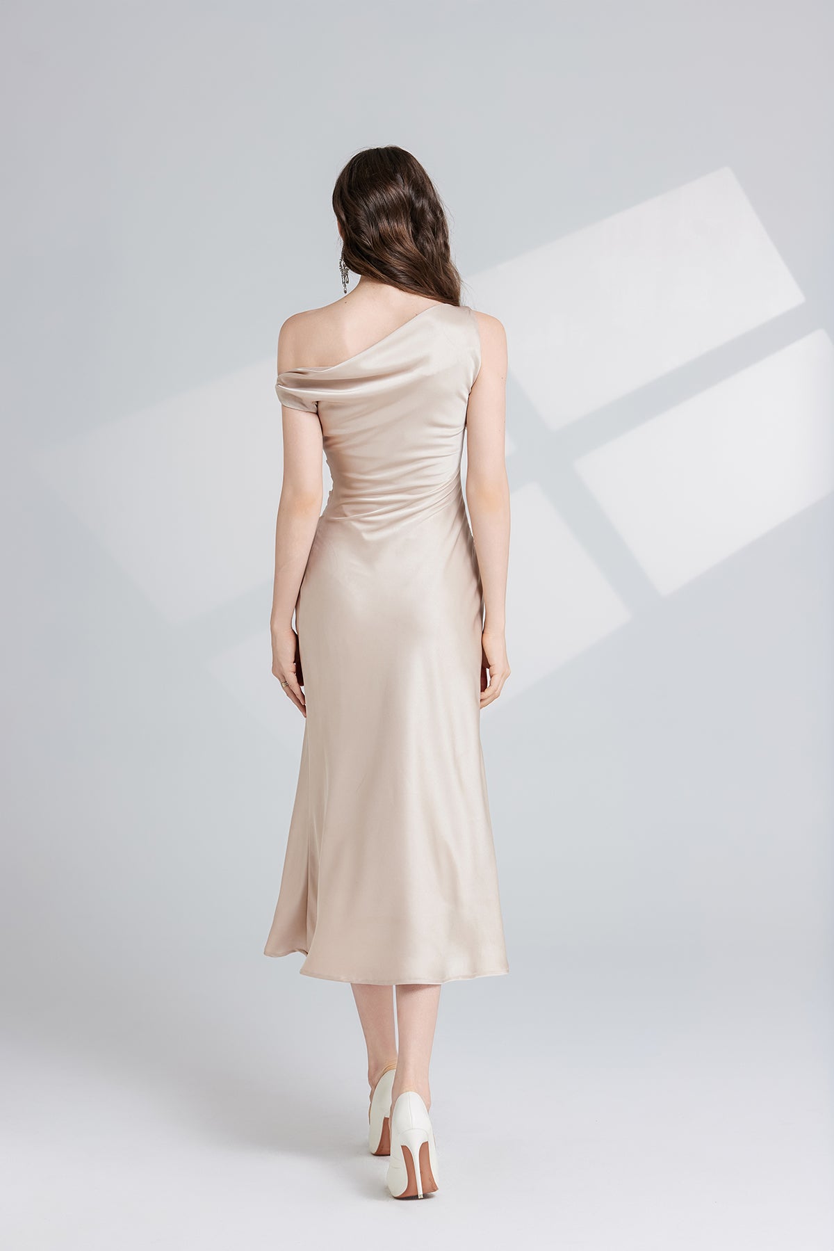 Womens Satin One Shoulder Dress | noémi