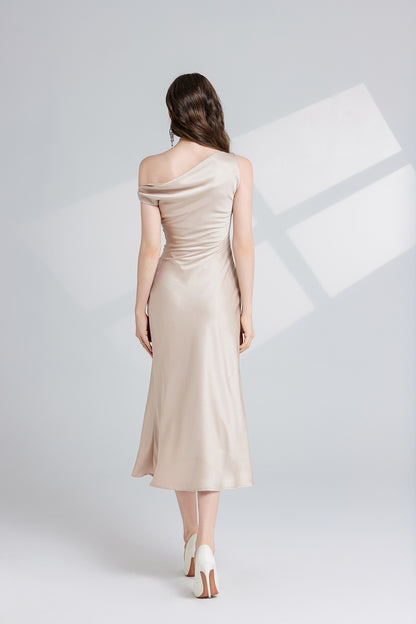 Womens Satin One Shoulder Dress | noémi
