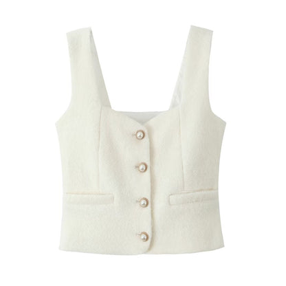 Socialite Woolen Vest Skirt Set | High Waist Fit | noémi