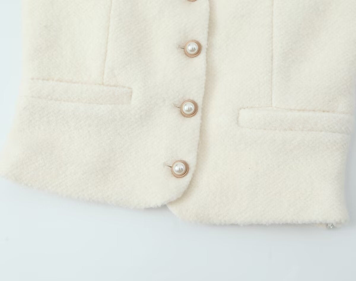 Socialite Woolen Vest Skirt Set | High Waist Fit | noémi