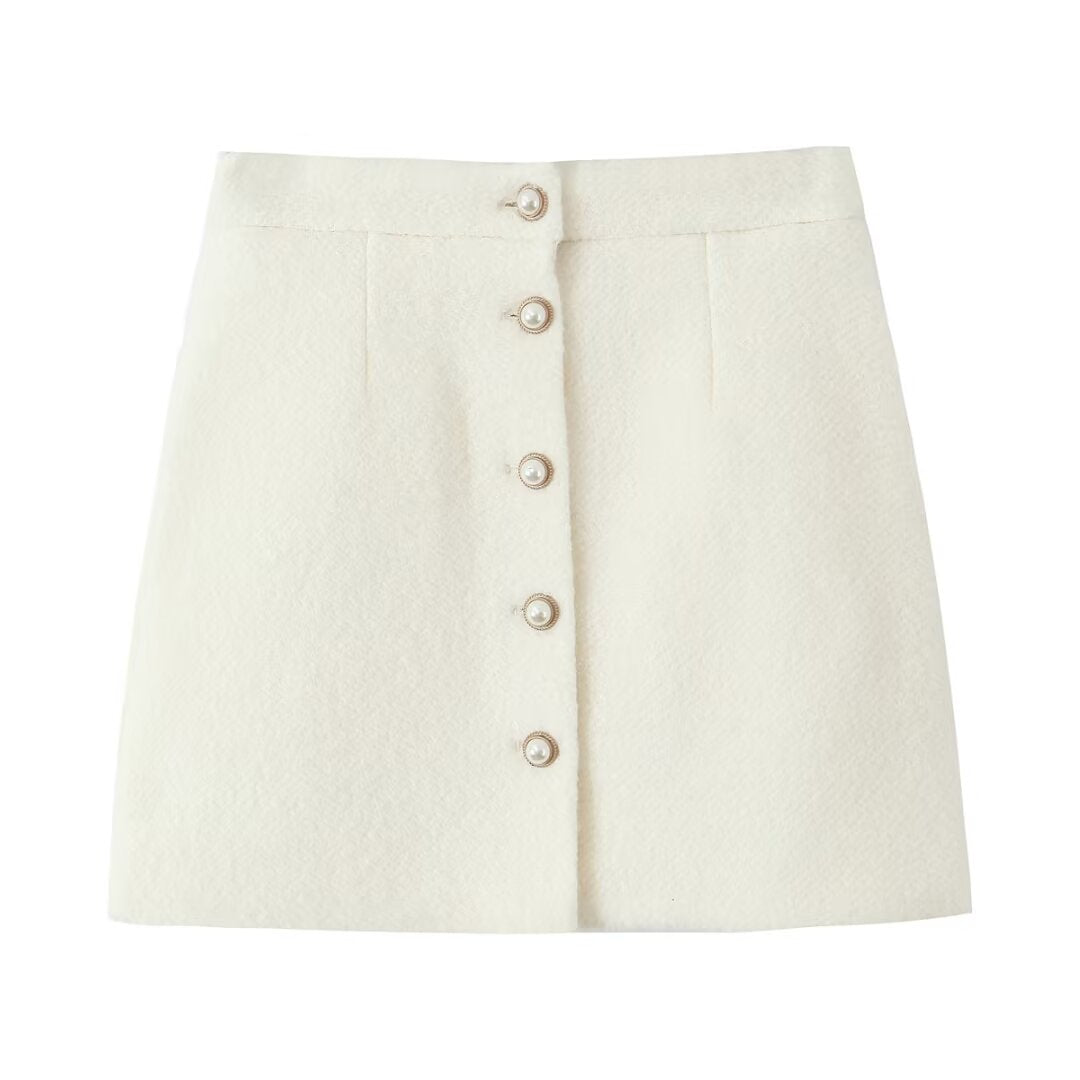 Socialite Woolen Vest Skirt Set | High Waist Fit | noémi