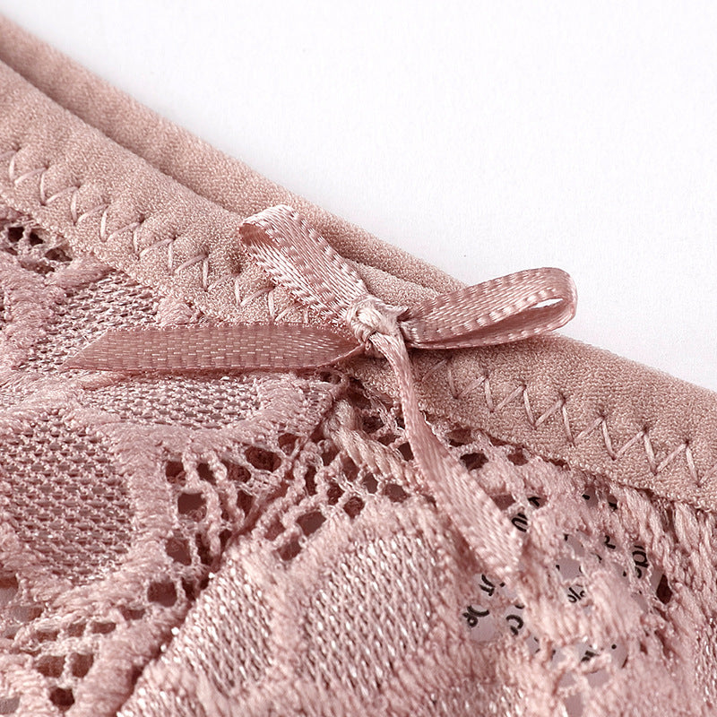 Breathable Low Waist Lace Briefs with Hollow Cutout and Cotton Crotch | noémi