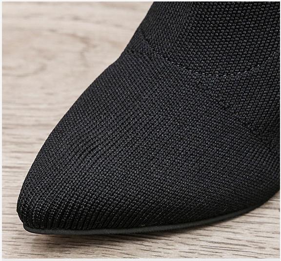 Women’s Stretch Knit Sock Boots | Pointed Toe | Mid Calf | High Heel | noémi