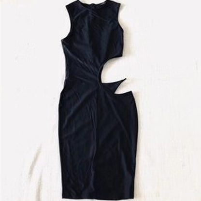 Sleeveless Solid Color Slim Fit Hip Dress | noémi