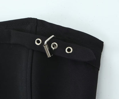 Two Piece Skirt Set | Tube Top Cropped Vest Low Waist Pleated Mini Skirt | noémi