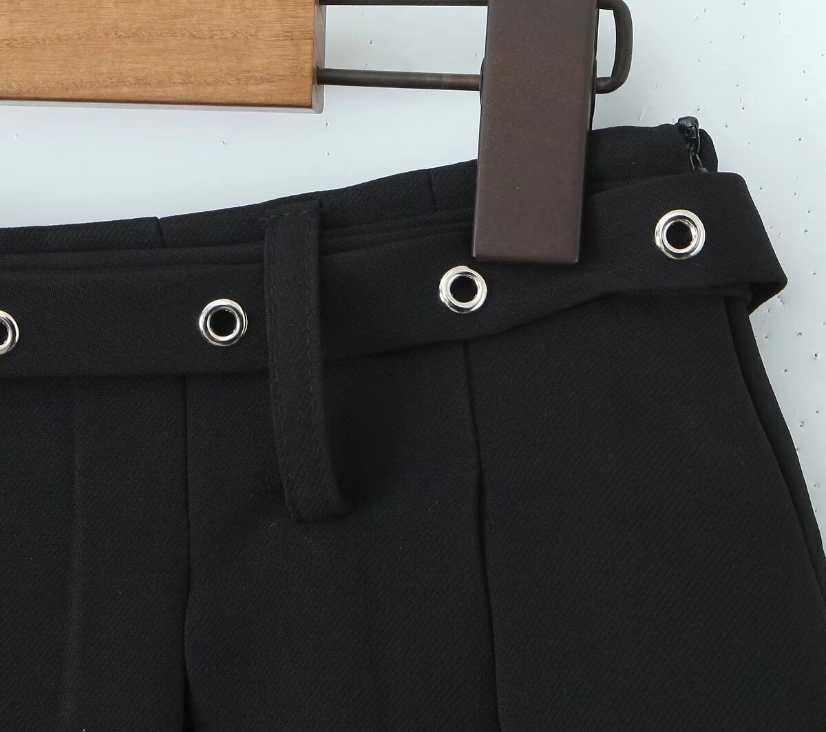 Two Piece Skirt Set | Tube Top Cropped Vest Low Waist Pleated Mini Skirt | noémi