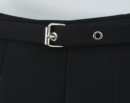 Two Piece Skirt Set | Tube Top Cropped Vest Low Waist Pleated Mini Skirt | noémi