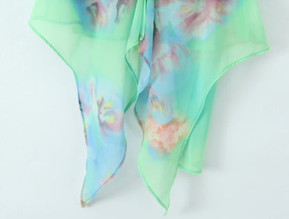 Green Floral Halter Top & Skirt Set | Off Shoulder Camisole | noémi