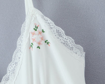 Floral Embroidered Lace Patchwork Knit Sling Dress | noémi