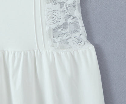 Floral Embroidered Lace Patchwork Knit Sling Dress | noémi