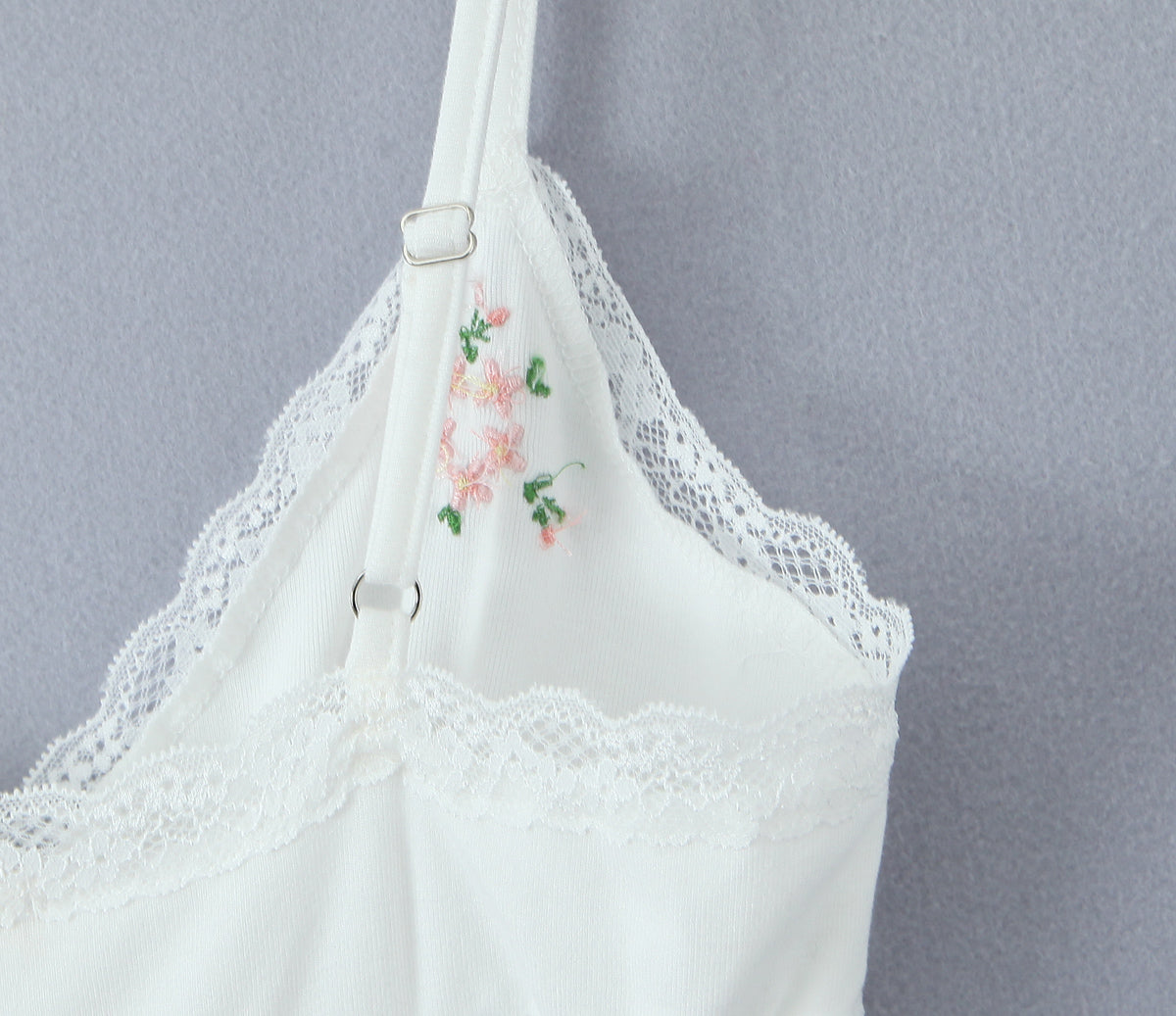 Floral Embroidered Lace Patchwork Knit Sling Dress | noémi