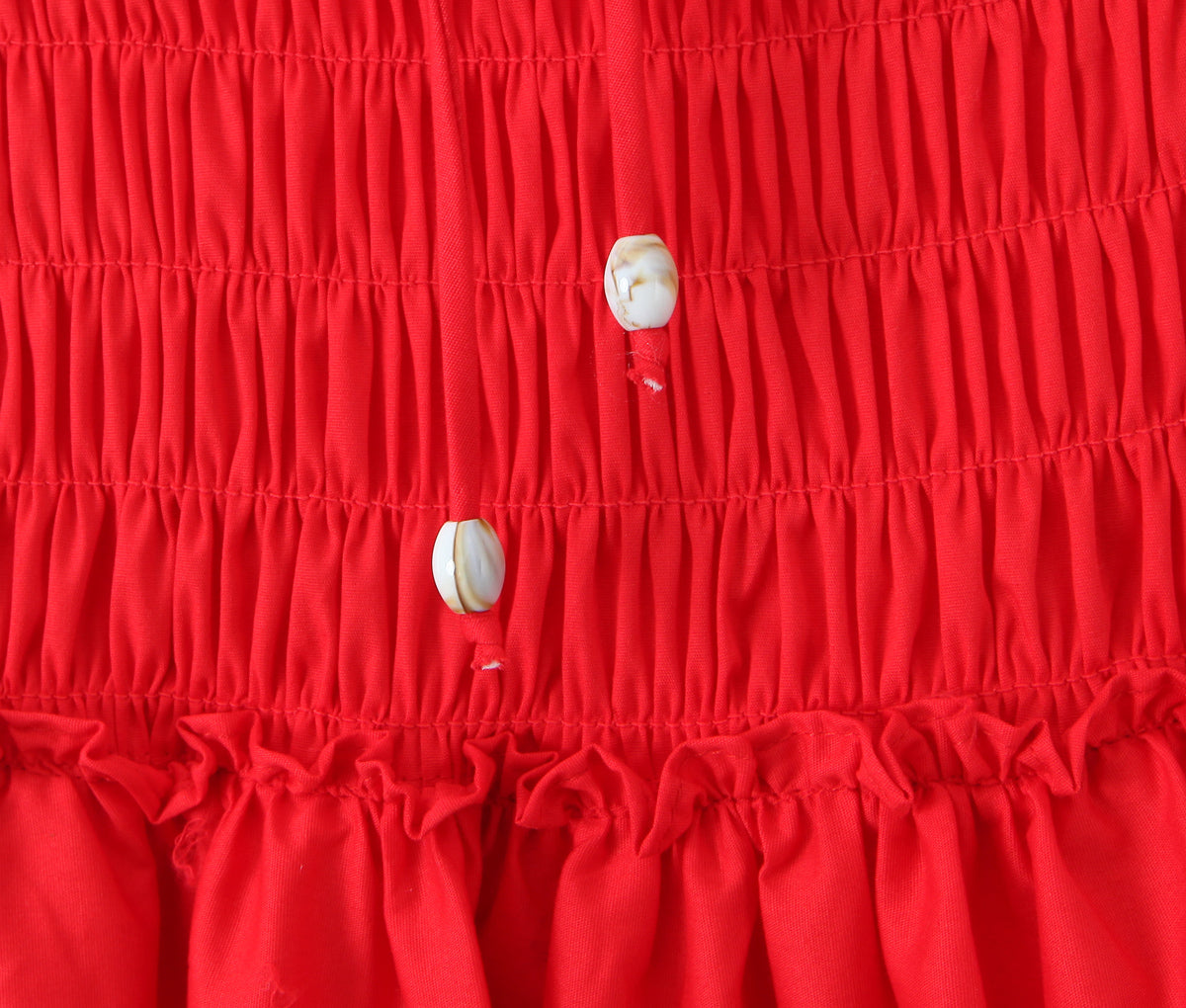 Red Smocked Mini Dress with Tie Waist | Summer Sleeveless Fit & Flare | noémi