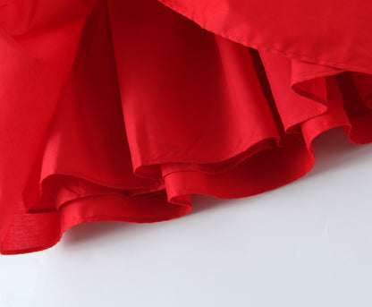 Red Smocked Mini Dress with Tie Waist | Summer Sleeveless Fit & Flare | noémi