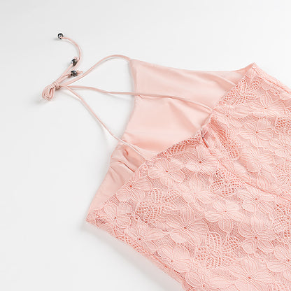 Womens One Shoulder Slim Fit Lace Print Dress | noémi