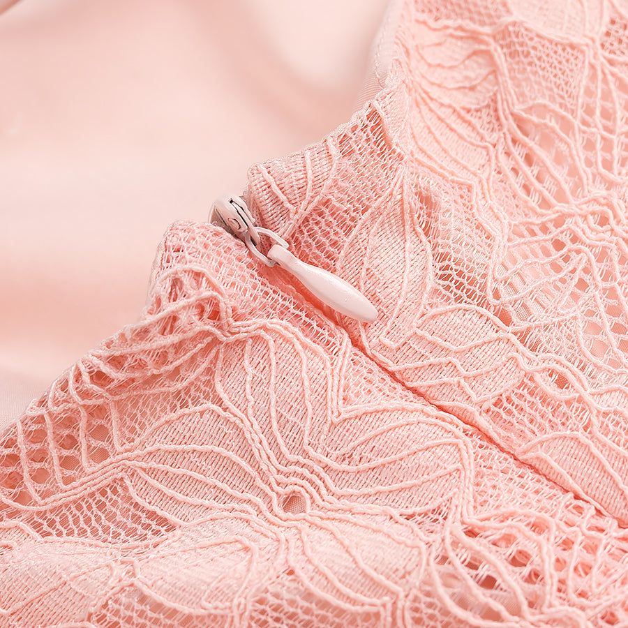 Womens One Shoulder Slim Fit Lace Print Dress | noémi