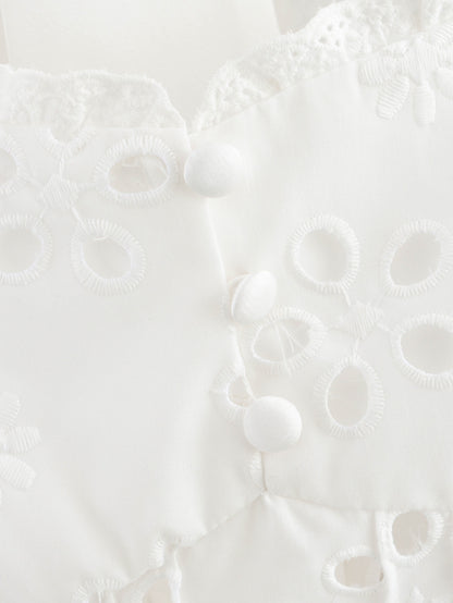 Womens Cutout Embroidered Lace Halter Dress | Lace Up Back | noémi