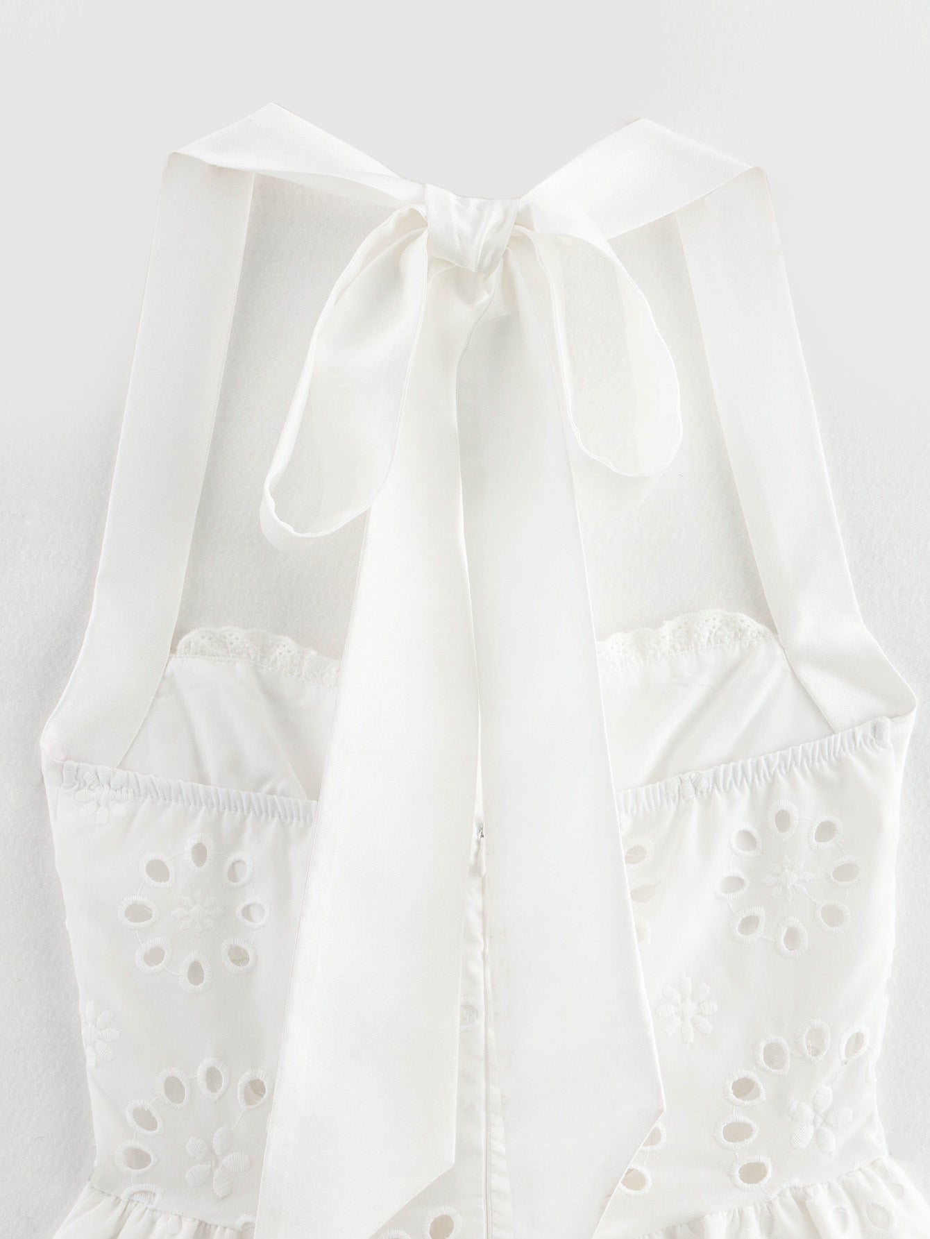 Womens Cutout Embroidered Lace Halter Dress | Lace Up Back | noémi