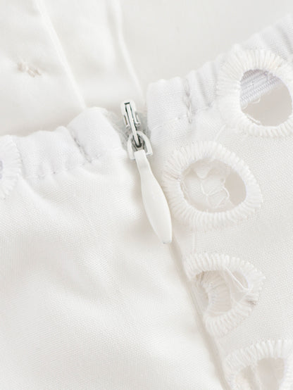 Womens Cutout Embroidered Lace Halter Dress | Lace Up Back | noémi