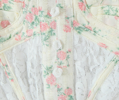 Lace Embroidered Corset Dress | Floral Print Boning Detail Waist Cinching Fit Spaghetti Straps | noémi