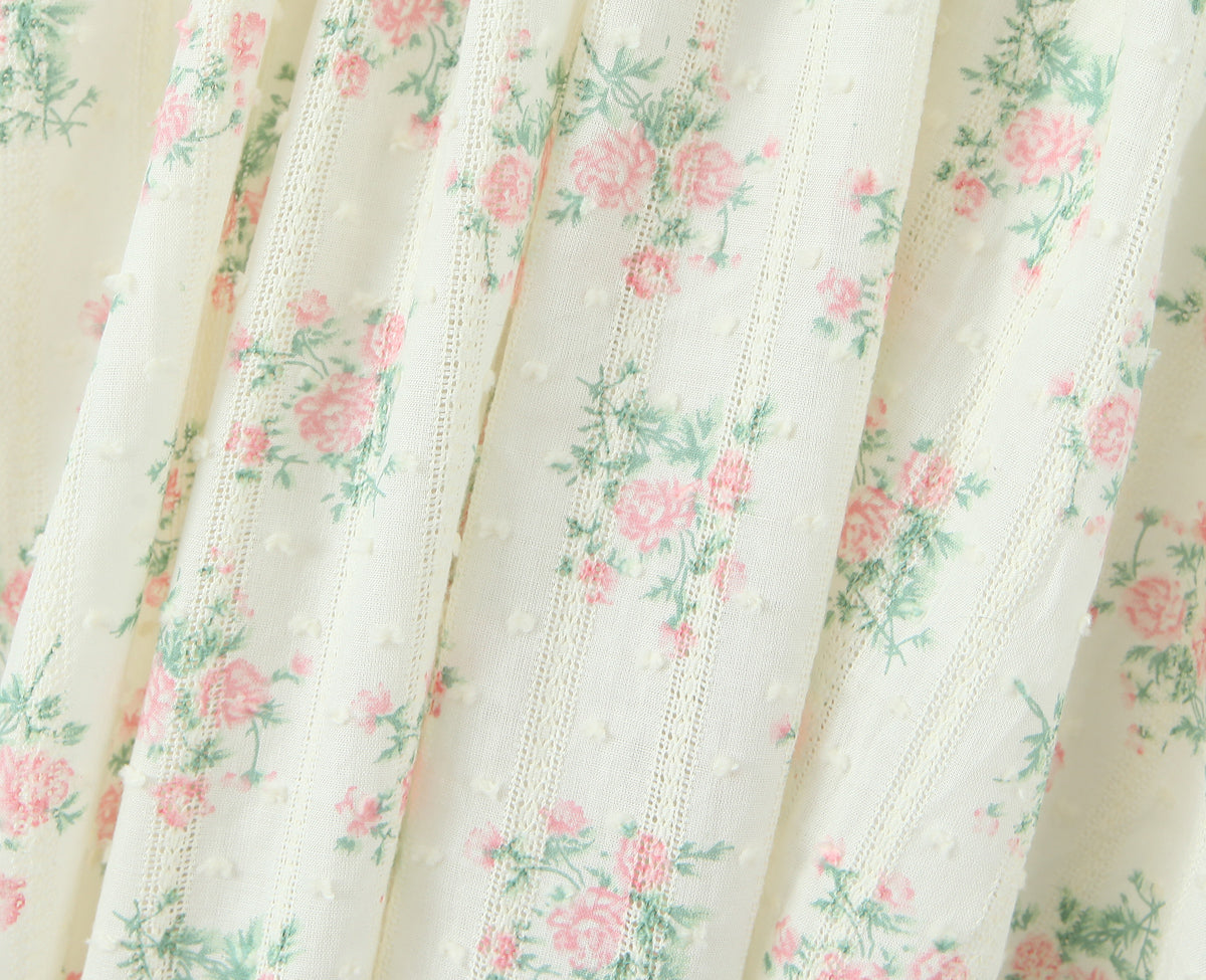 Lace Embroidered Corset Dress | Floral Print Boning Detail Waist Cinching Fit Spaghetti Straps | noémi