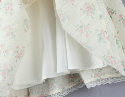 Lace Embroidered Corset Dress | Floral Print Boning Detail Waist Cinching Fit Spaghetti Straps | noémi