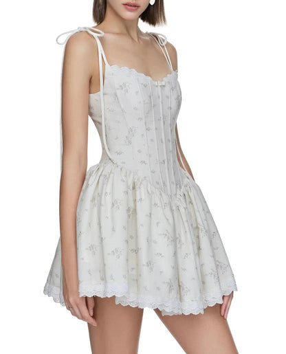 Womens VNeck Printed Dress | Retro Fit with Waist Shaping Detail | noémi