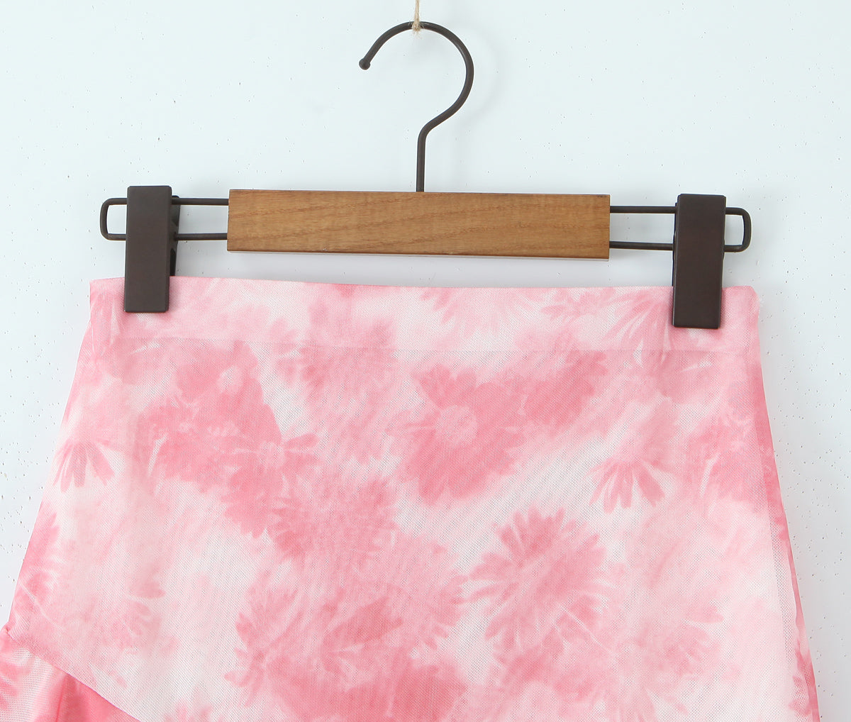 Spring Tie Dye Two Piece Set for Women |  Ruffle Spaghetti Strap Top Irregular Mini Skirt | noémi