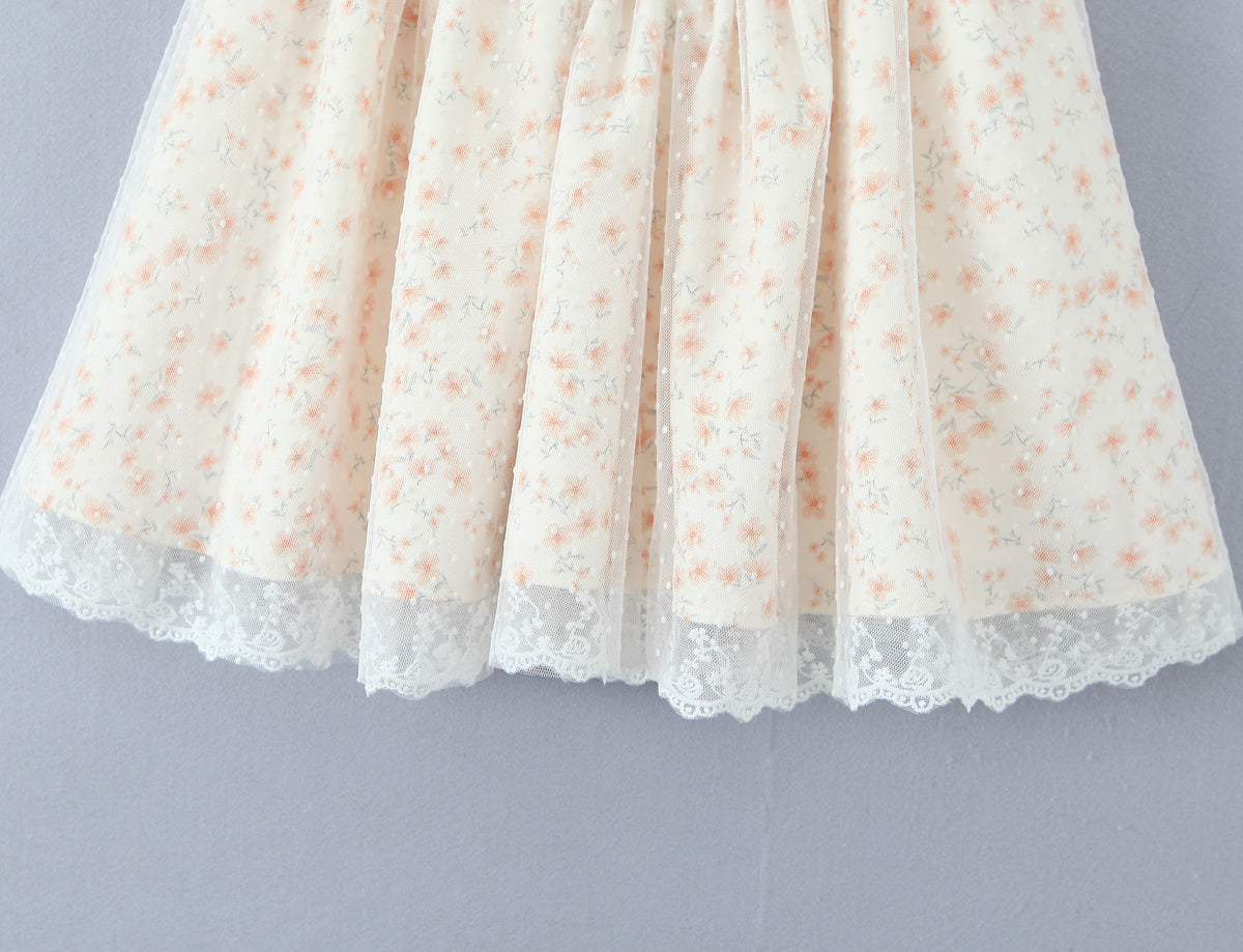 Puffy Slim Fit Tube Dress | Floral Lace Up Waist | noémi