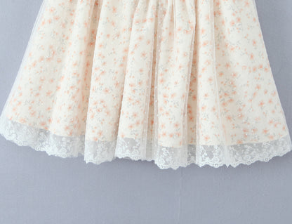 Puffy Slim Fit Tube Dress | Floral Lace Up Waist | noémi